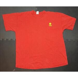 Vintage 90’s Tweety Bird Looney Tunes 2XL XXL T-Shirt Red Embroidered Bugs VTG￼￼